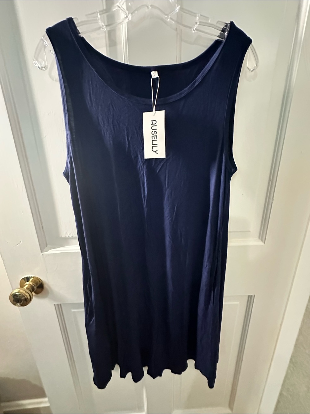 Women's Navy Sleeveless Scoop Neck Tank Dress
